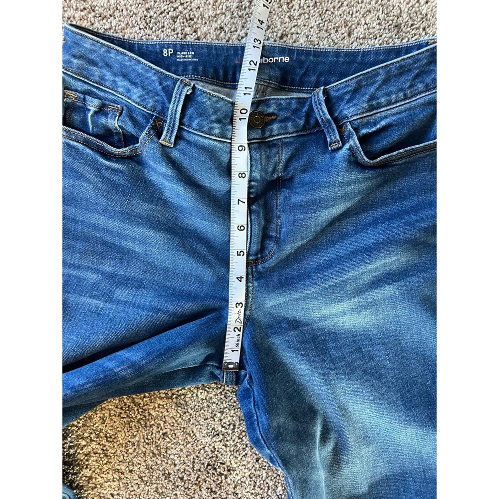Liz Claiborne high rise flare jeans women's size 8P Distressed‎ - Picture 4 of 10